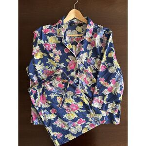 Ralph Lauren Lauren Floral Long Sl Capri Pajama Set Women XL Comfortcore Lounge
